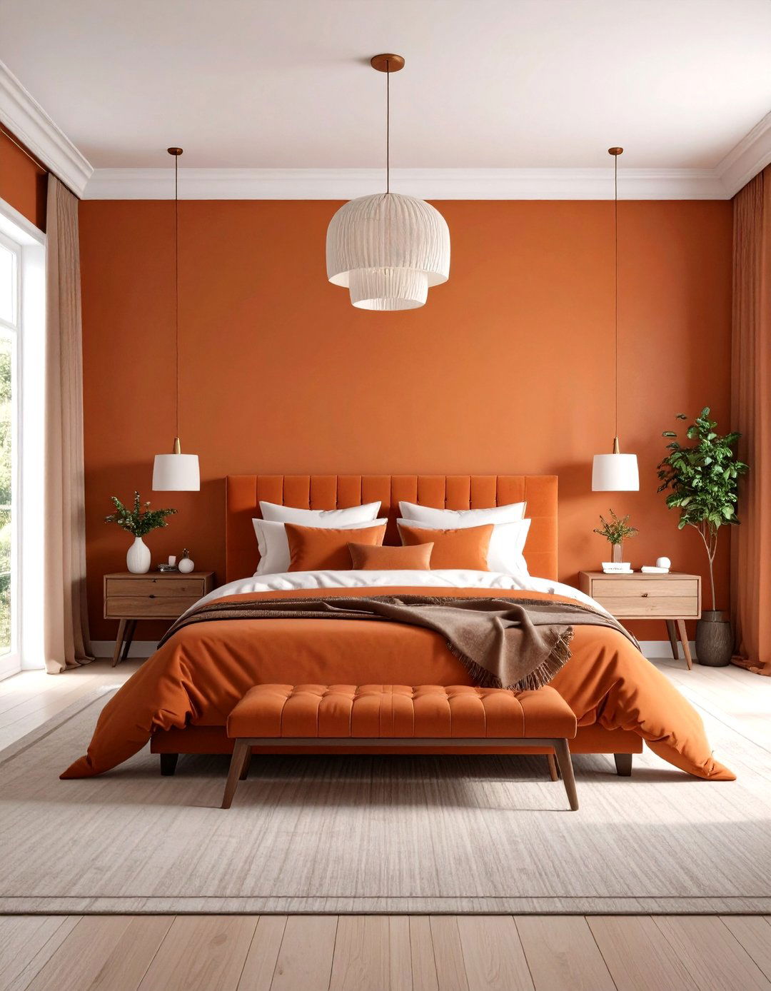 Transitional Rust Bedroom Balance - 20 Rust Bedroom Ideas