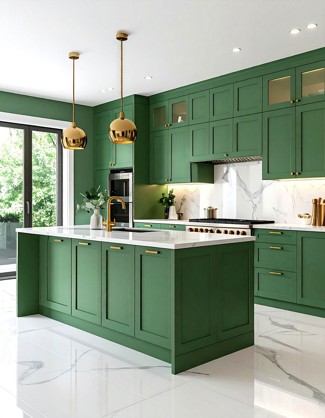 Transitional Sage Green Kitchen with Mixed Materials and Warm Neutrals - 20 Sage Green Kitchen Ideas
