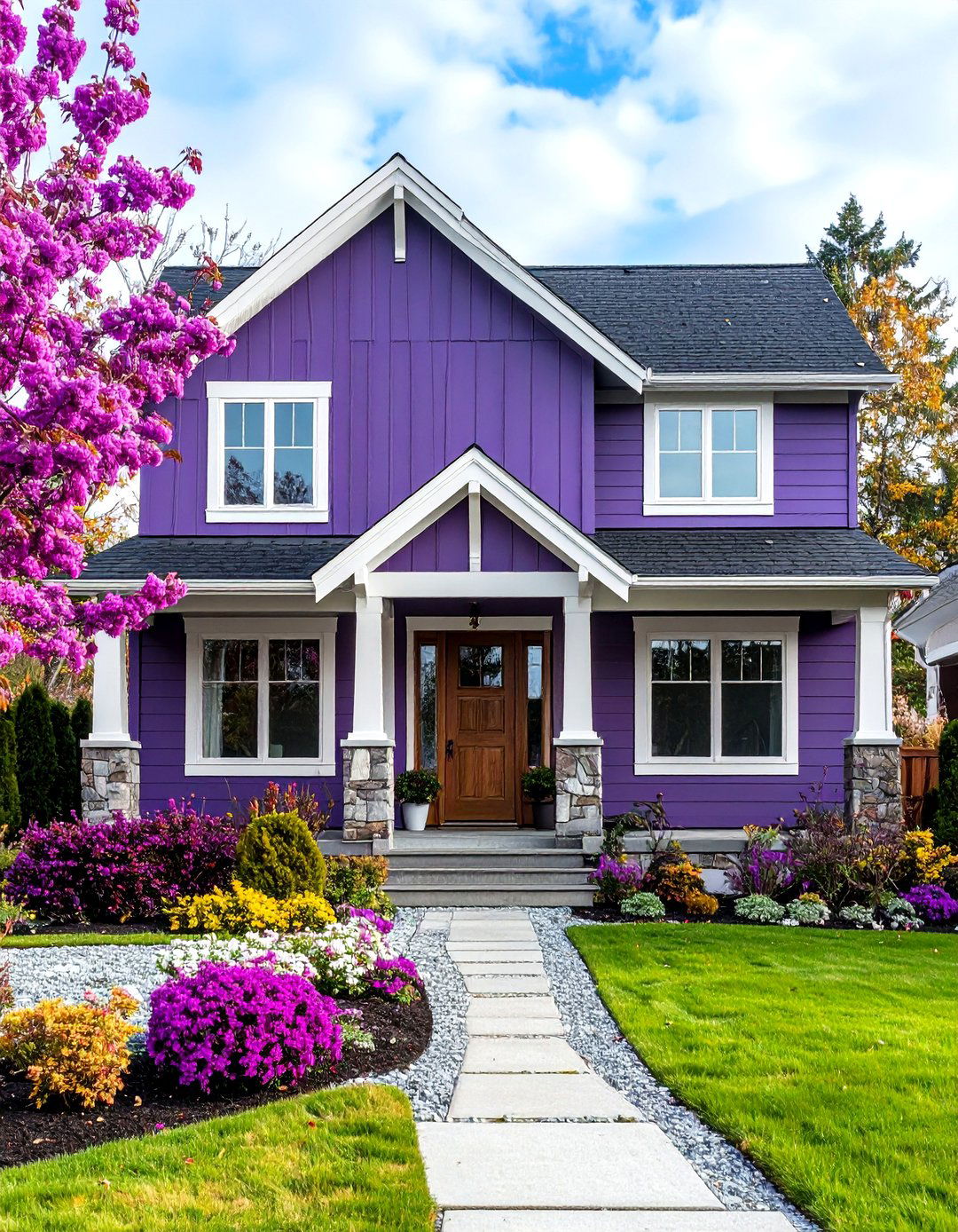 Transitional Style Amethyst Purple House Exterior - 20 Purple House Exterior Ideas