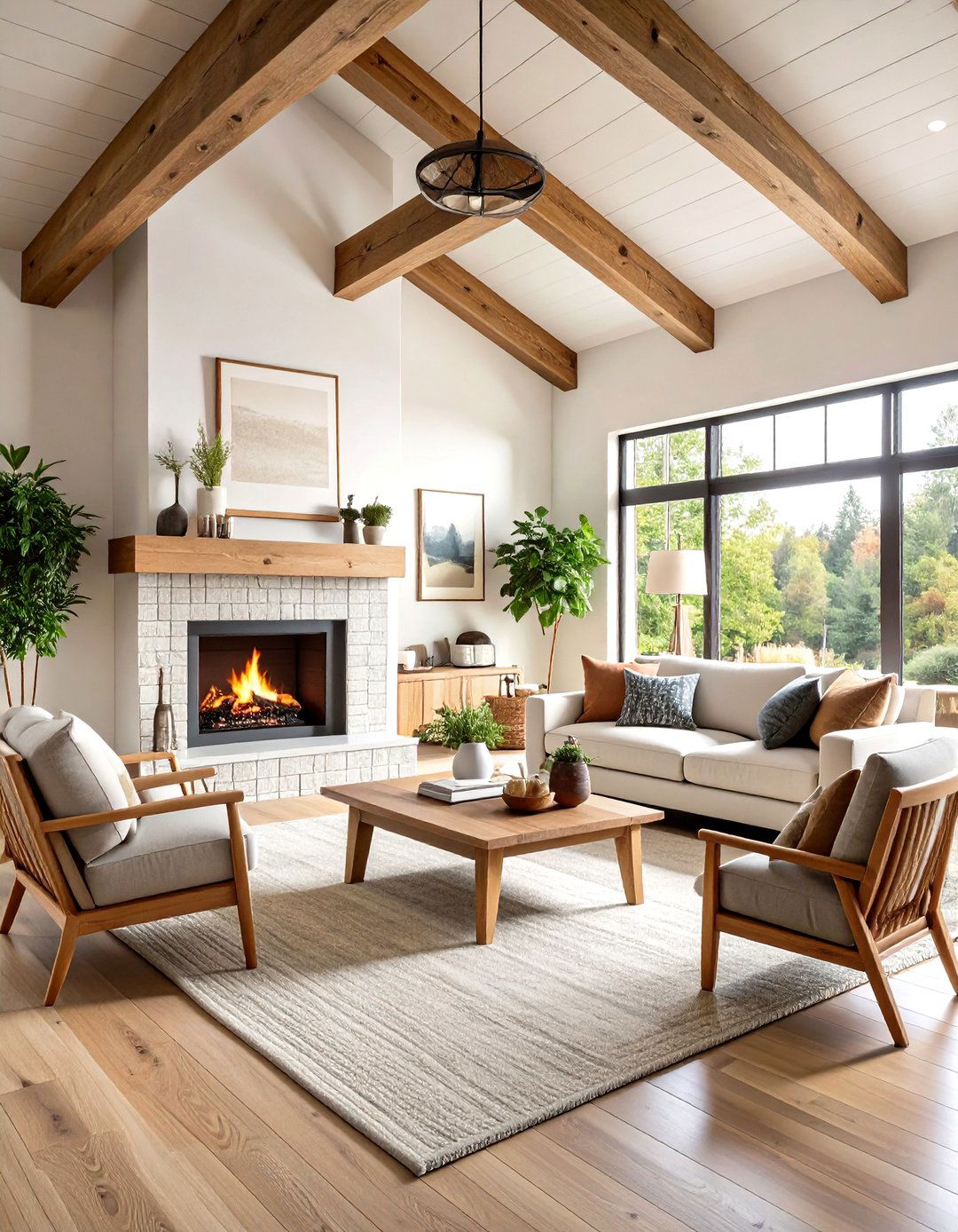 Transitional Style Rooms With Fireplaces With Vaulted Ceilings Blending Traditional and Modern Eleme - 20 Rooms With Fireplaces With Vaulted Ceilings Features