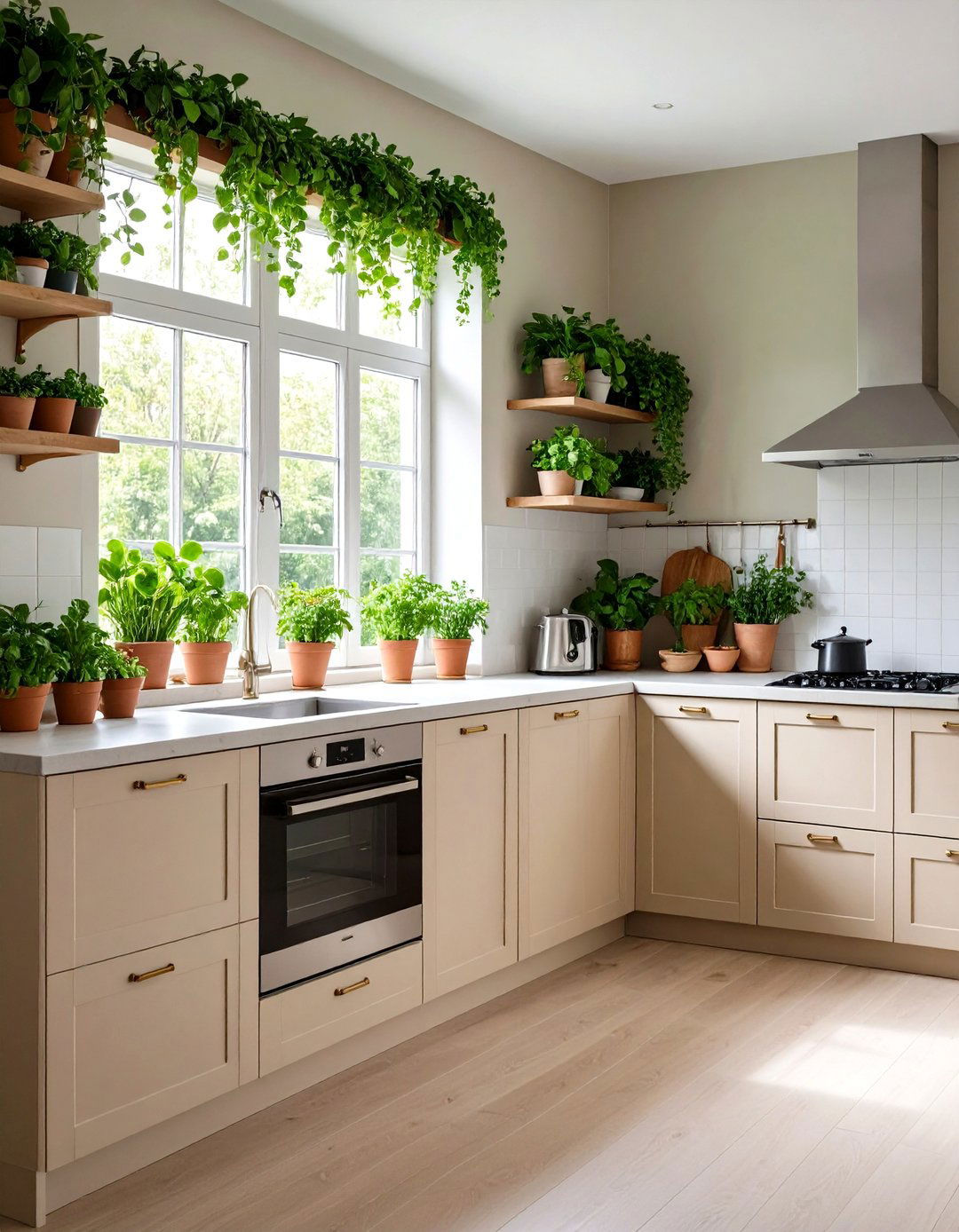 Transitional Taupe Cabinets - 20 Taupe Kitchen Cabinet Ideas