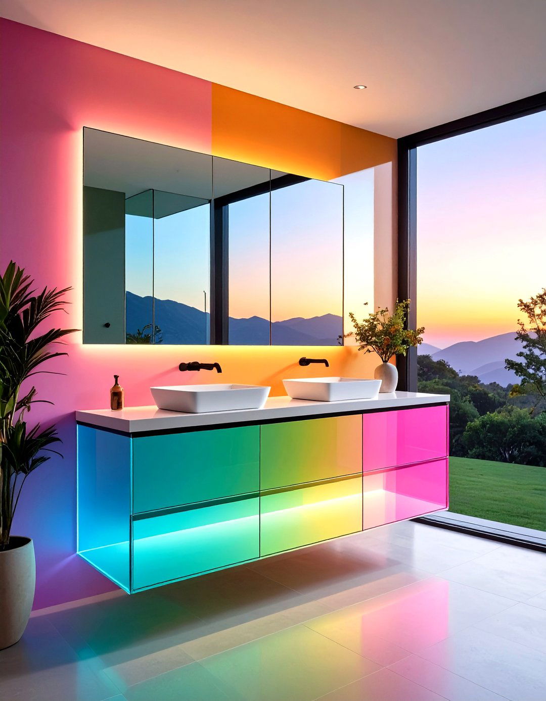 Transparent Acrylic Vanity - 20 Small Bathroom Vanity Ideas