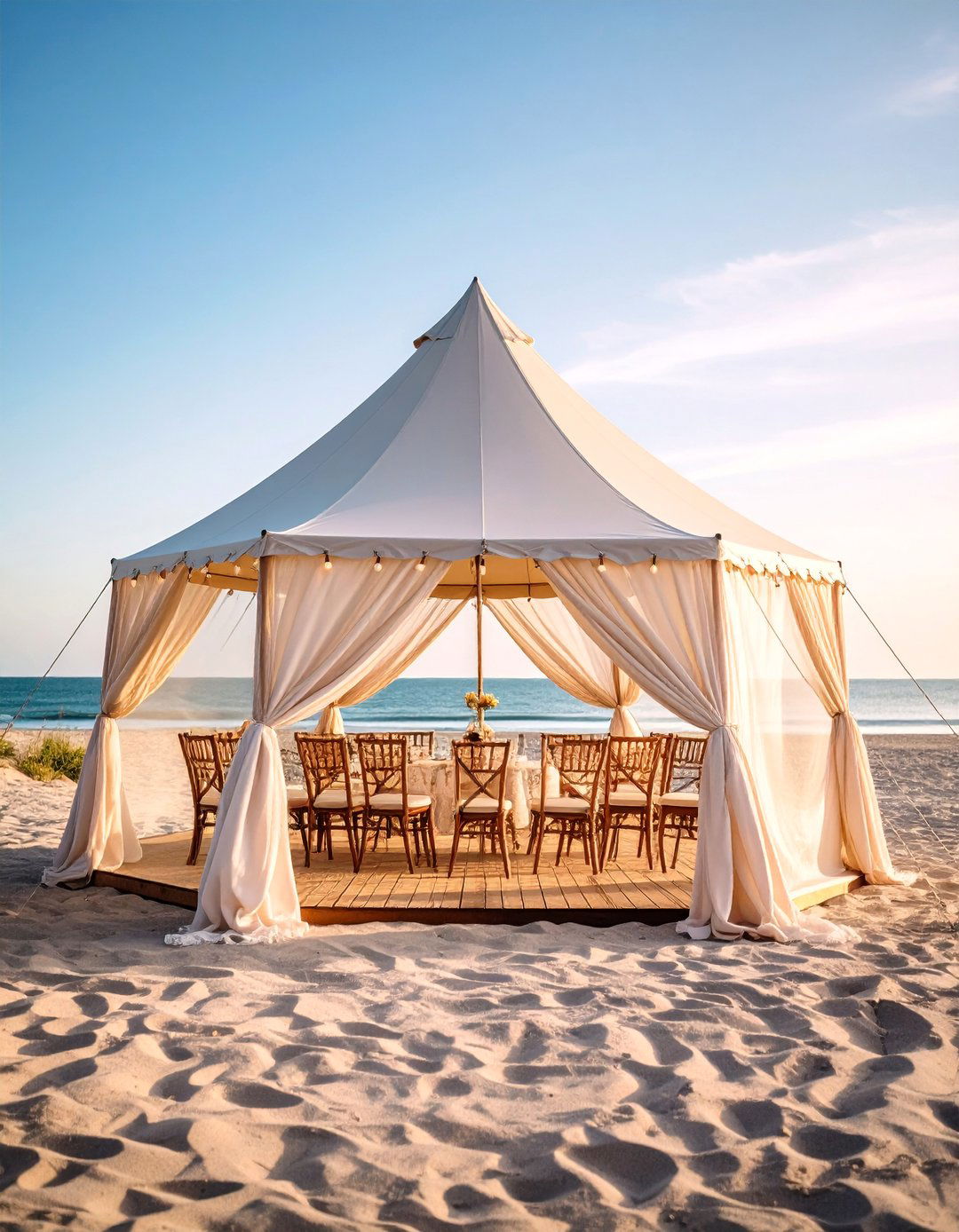 Transparent Tent and Weather Ready Backup Plan - 20 Beach Wedding Ideas