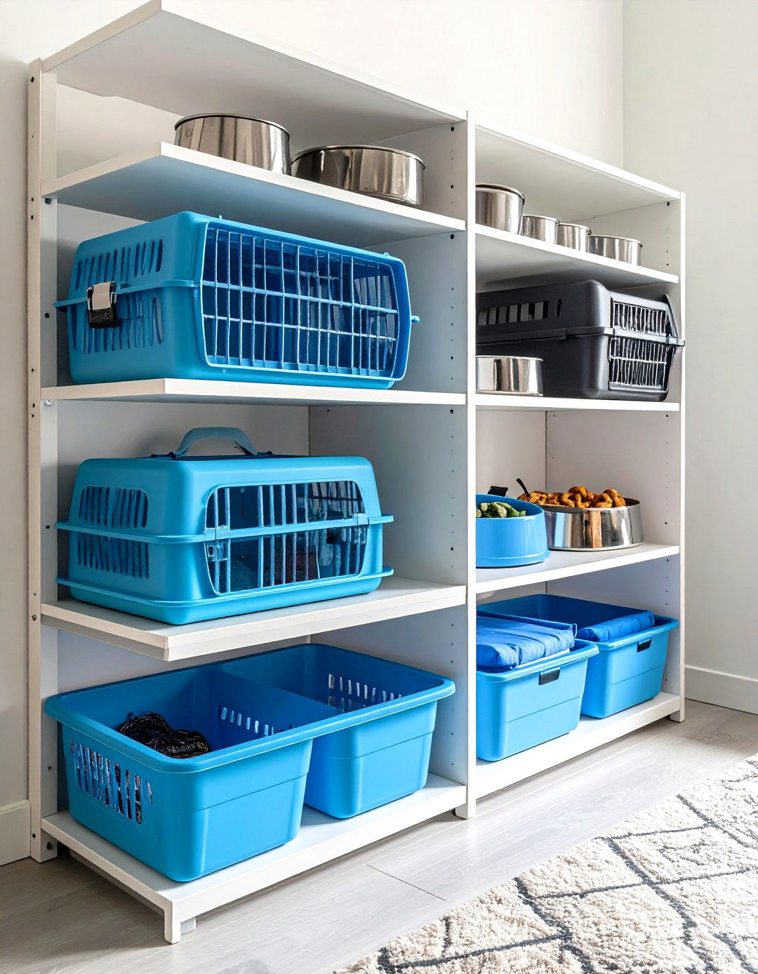 Travel Crate Storage Zone in the Dog Room - 20 Dog Room Ideas