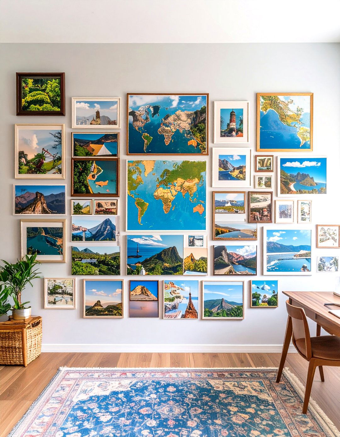 Travel Memory Photo Wall - 20 Photo Wall Ideas