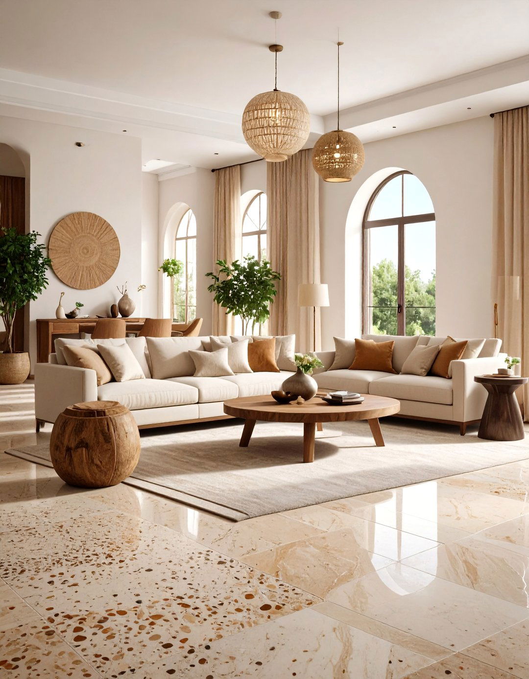 Travertine Living Room Flooring - 20 Living Room Flooring Ideas