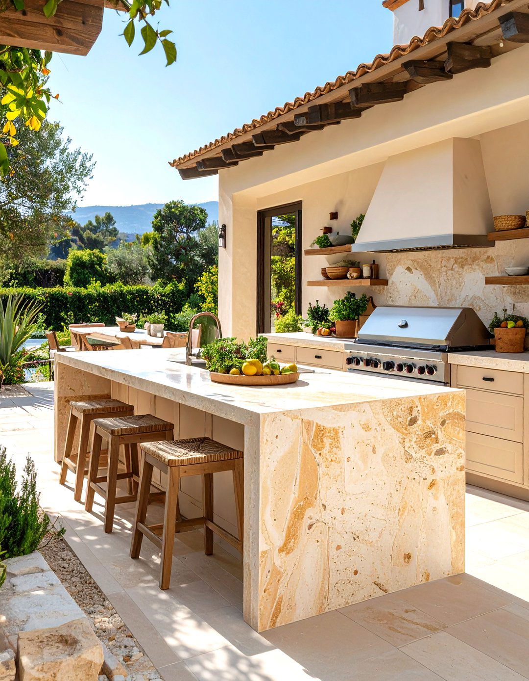 Travertine Outdoor Countertops - 20 Outdoor Countertop Ideas