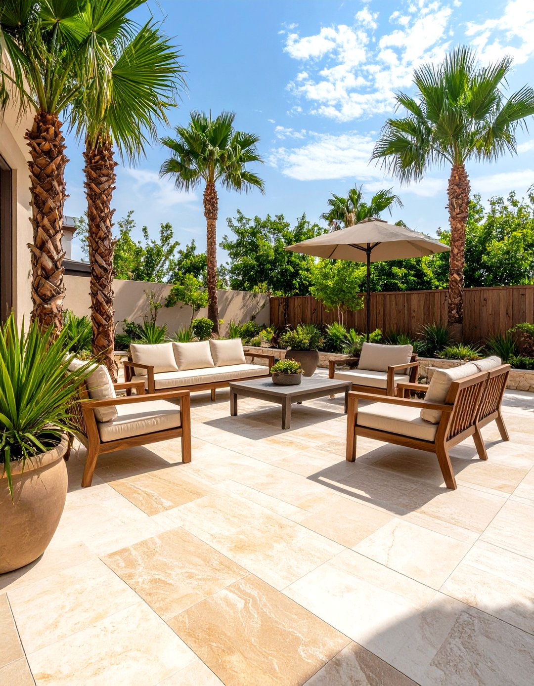 Travertine Stone Patio - 20 Stone Patio Ideas