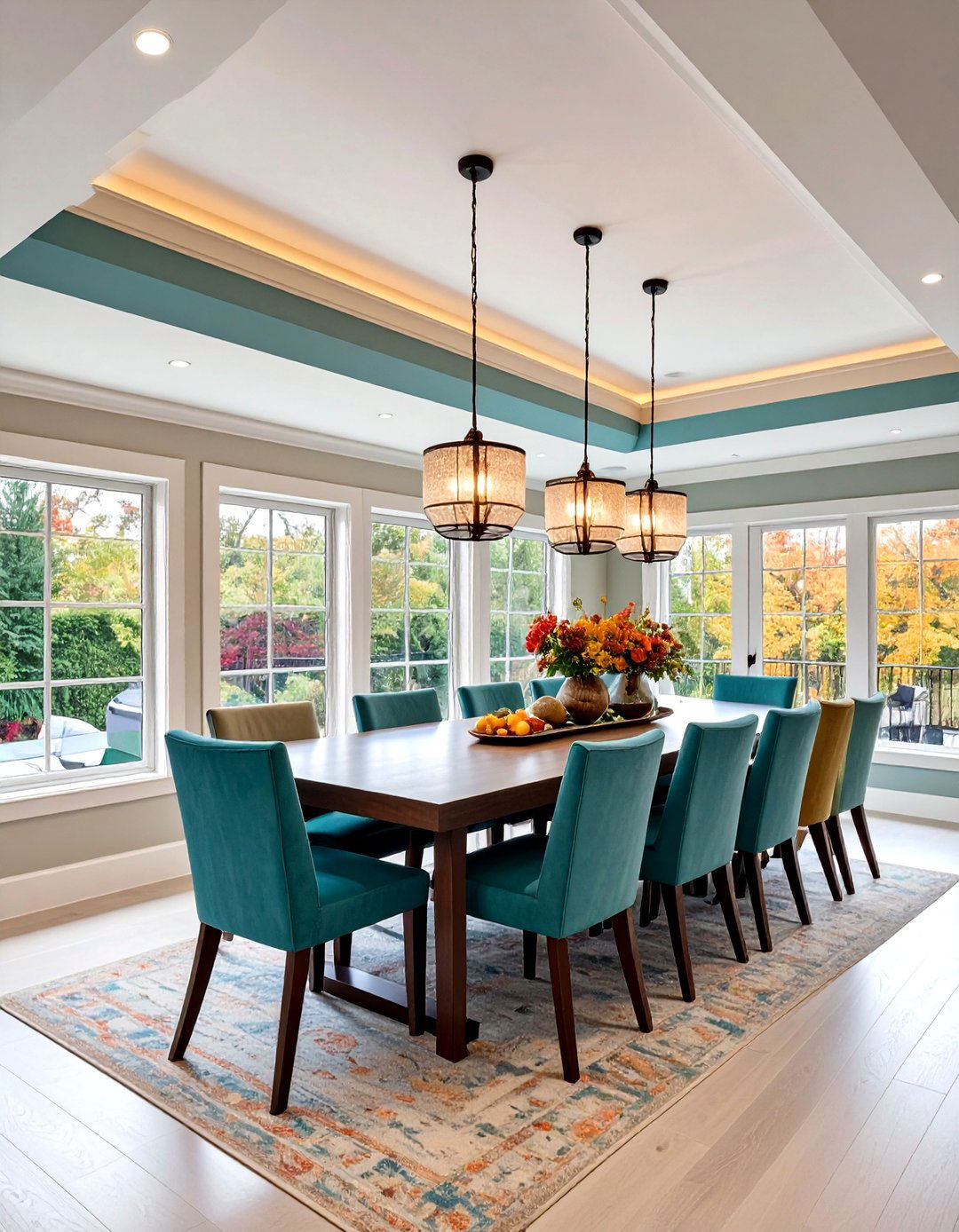 Tray Dining Room Ceiling Adds Instant Height - 20 Dining Room Ceiling Ideas