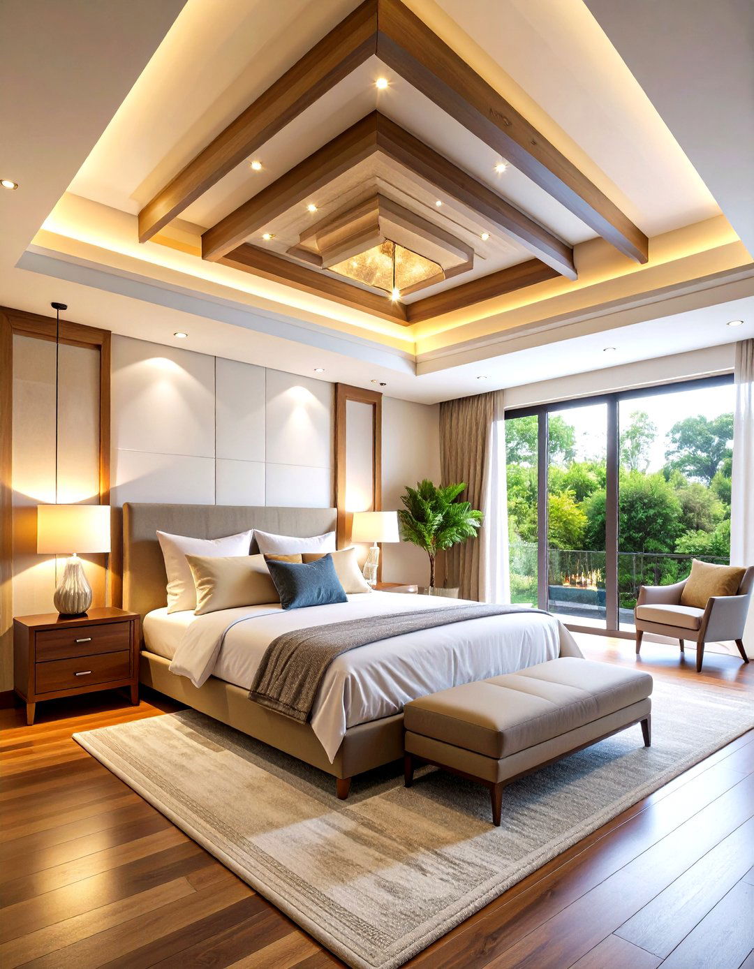 Tray Pop Ceiling Design with Layered Depths - 20 Pop Ceiling Design Ideas