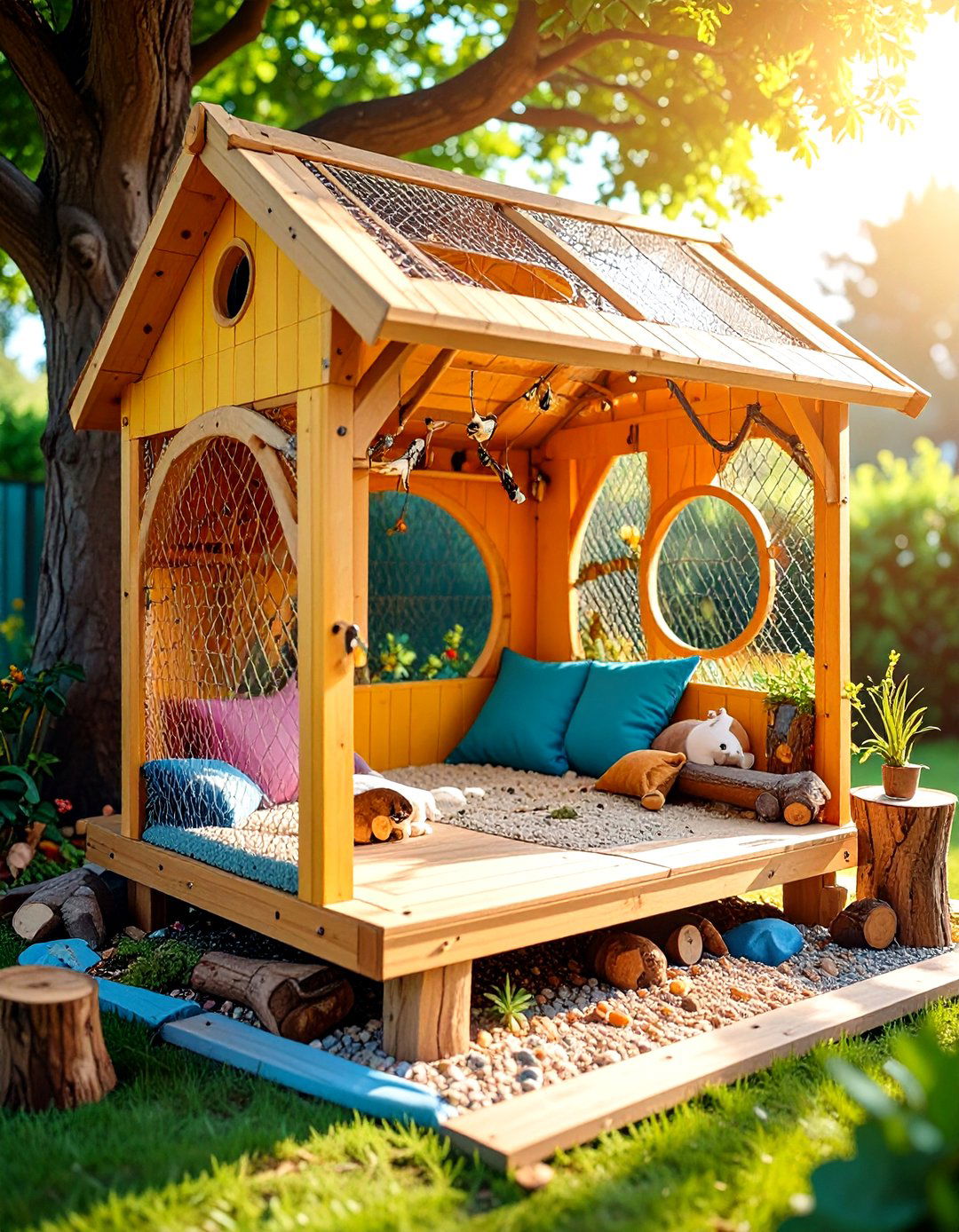 Tree Branch Natural Outdoor Catio - 20 Outdoor Catio Ideas