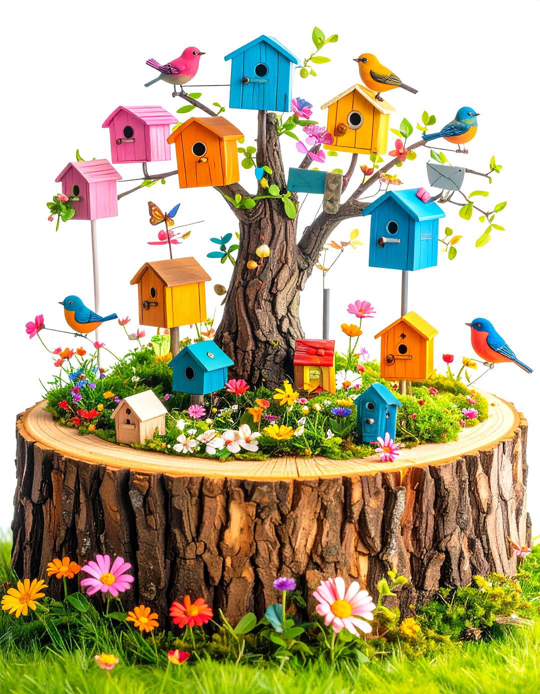 Tree Stump Fairy Garden Communication Systems - 20 Tree Stump Fairy Garden Ideas