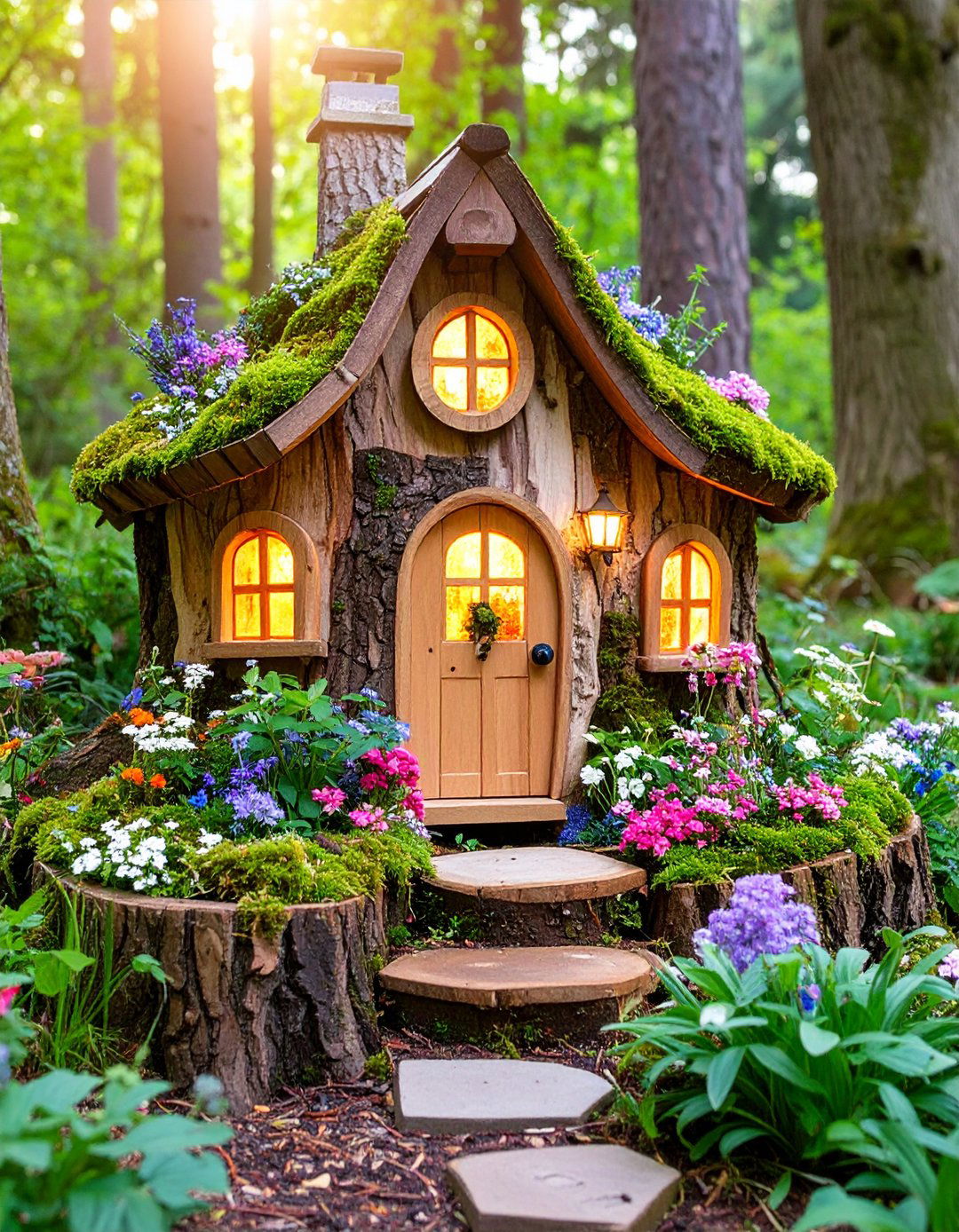 Tree Stump Fairy Garden Container Whimsy from a Wound - 20 Fairy Garden Container Ideas