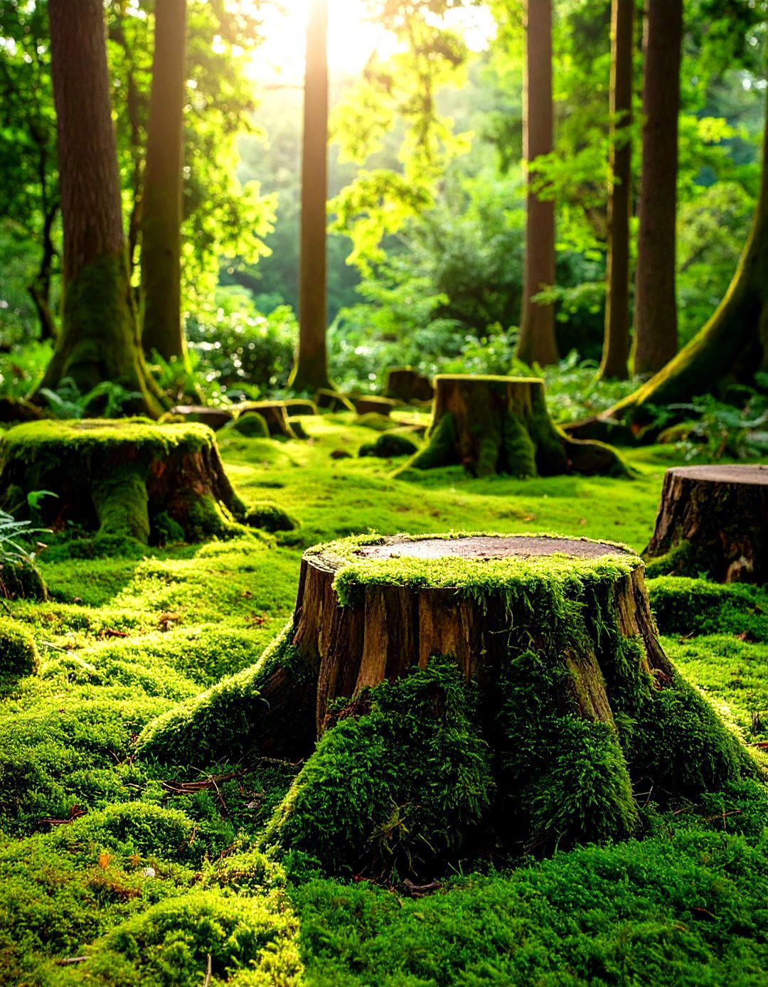 Tree Stump Fairy Garden with Moss Covering Techniques - 20 Tree Stump Fairy Garden Ideas