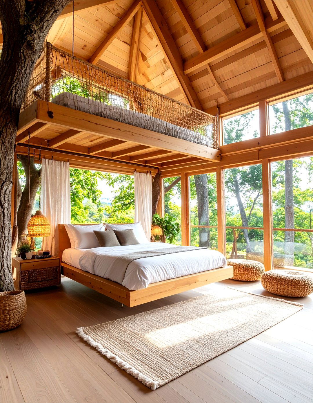 Treehouse Canopy Bedroom - 20 Cabin Bedroom Ideas