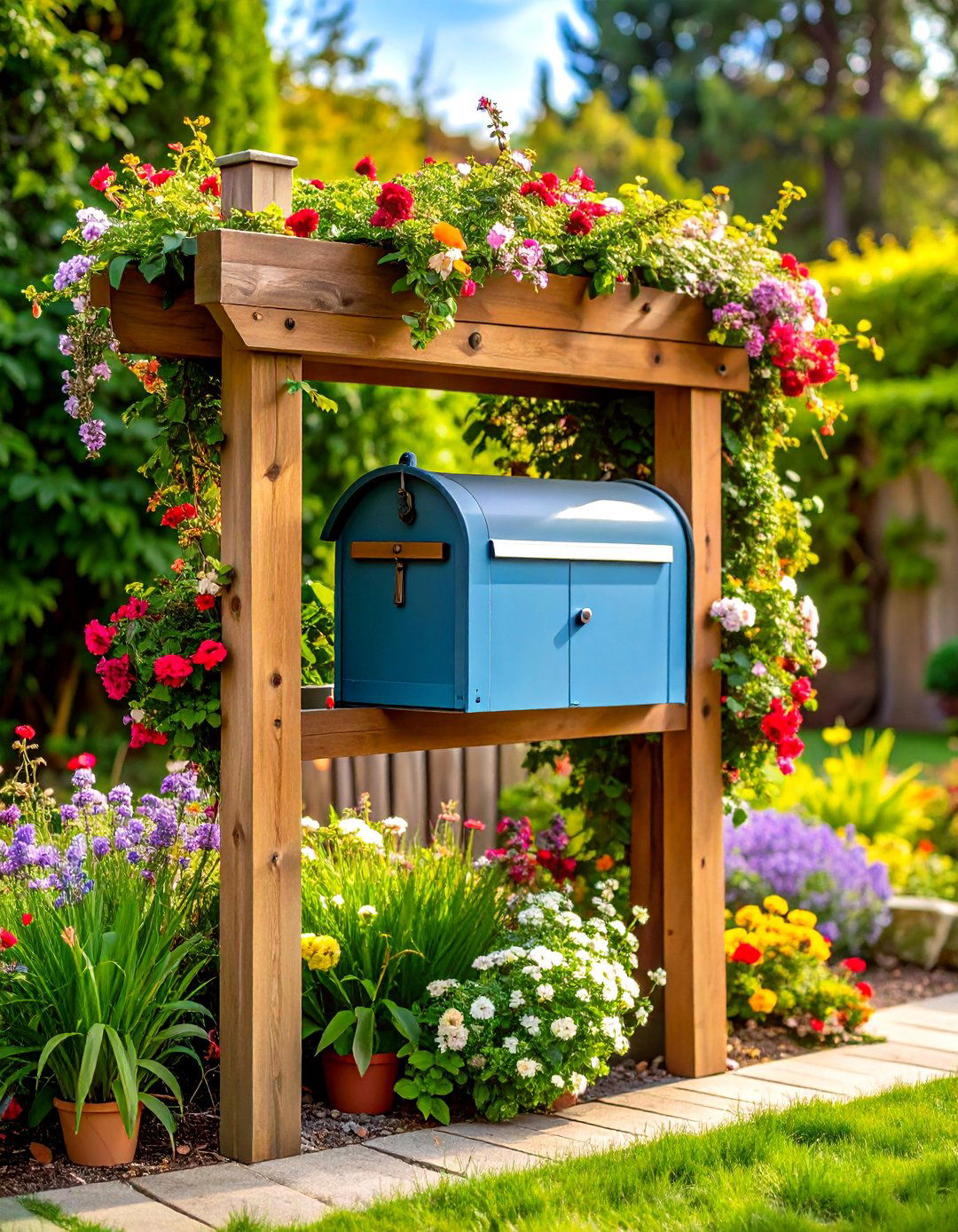 Trellis Garden Mailbox Post - 20 Mailbox Post Ideas