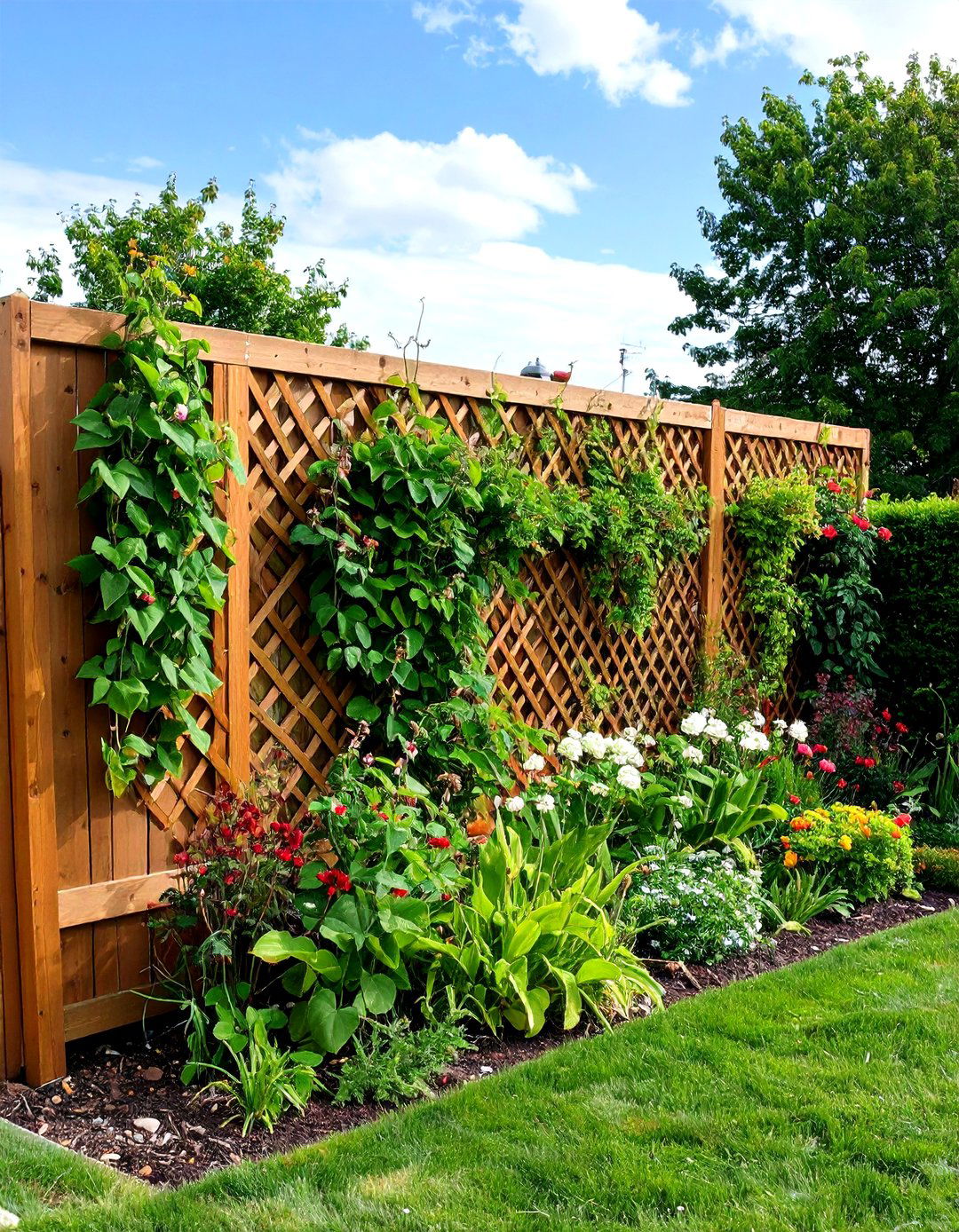 Trellis Garden Wall for Climbers - 20 Garden Wall Ideas
