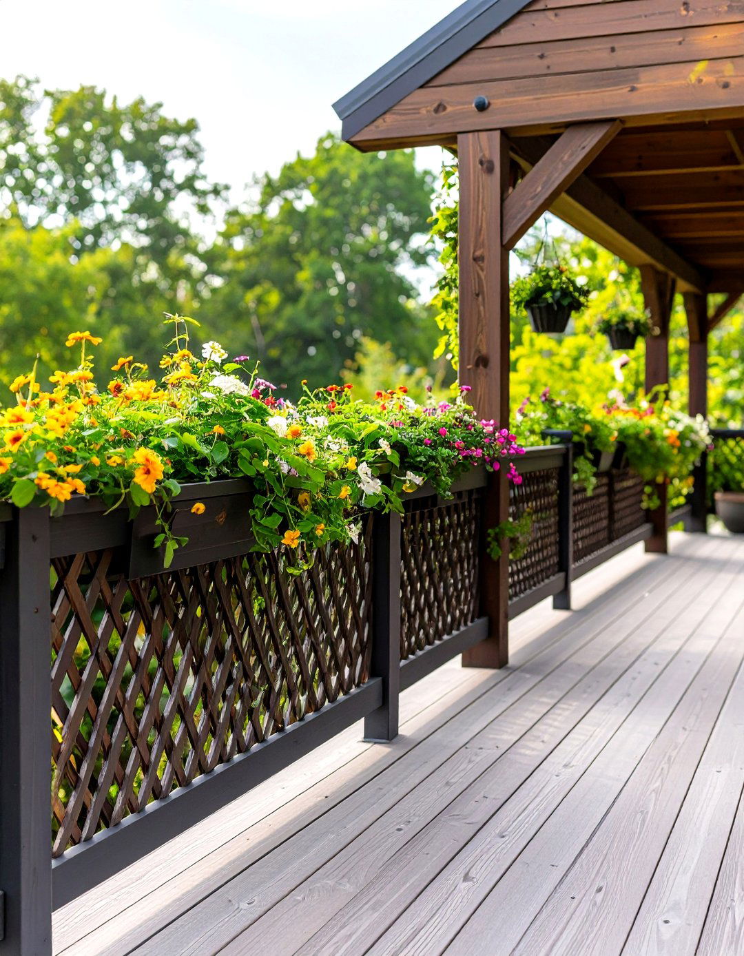 Trellis Style Deck Railing - 20 Deck Railing Ideas