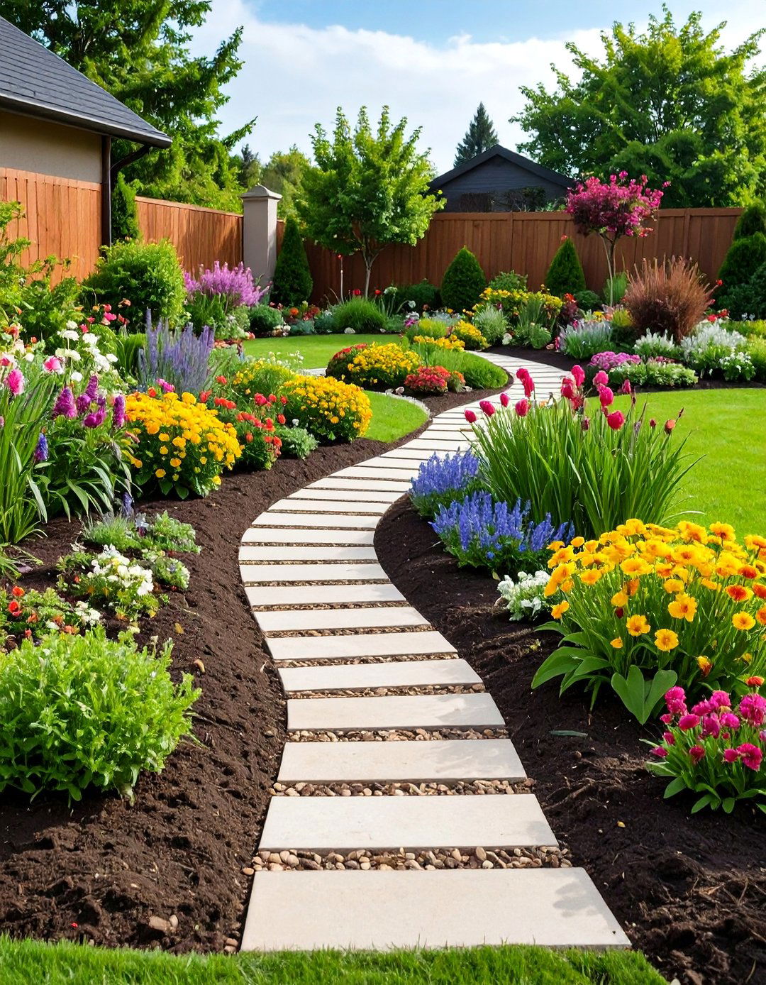 Trenched Garden Edging for Minimalist Definition - 20 Garden Edging Ideas