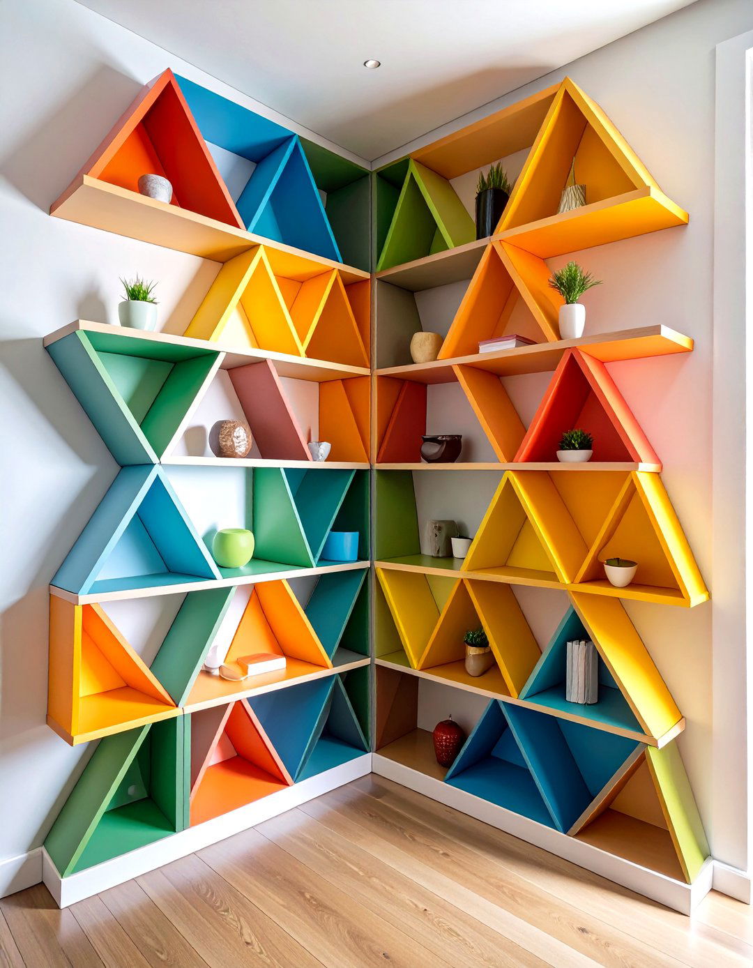 Triangle Corner Shelf For Compact Spaces - 20 Corner Shelf Ideas