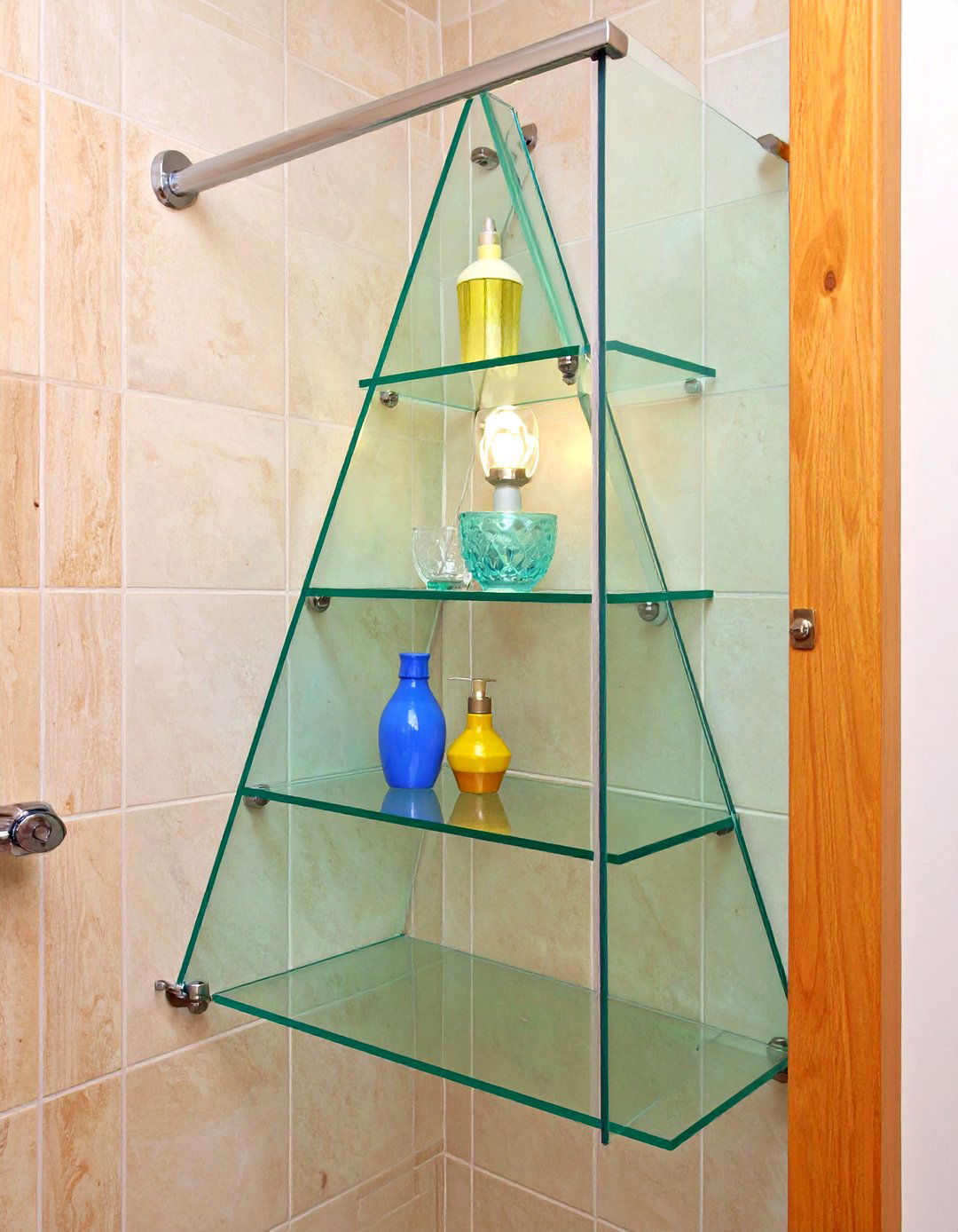 Triangular Corner Bathroom Shelf - 20 Bathroom Shelf Ideas