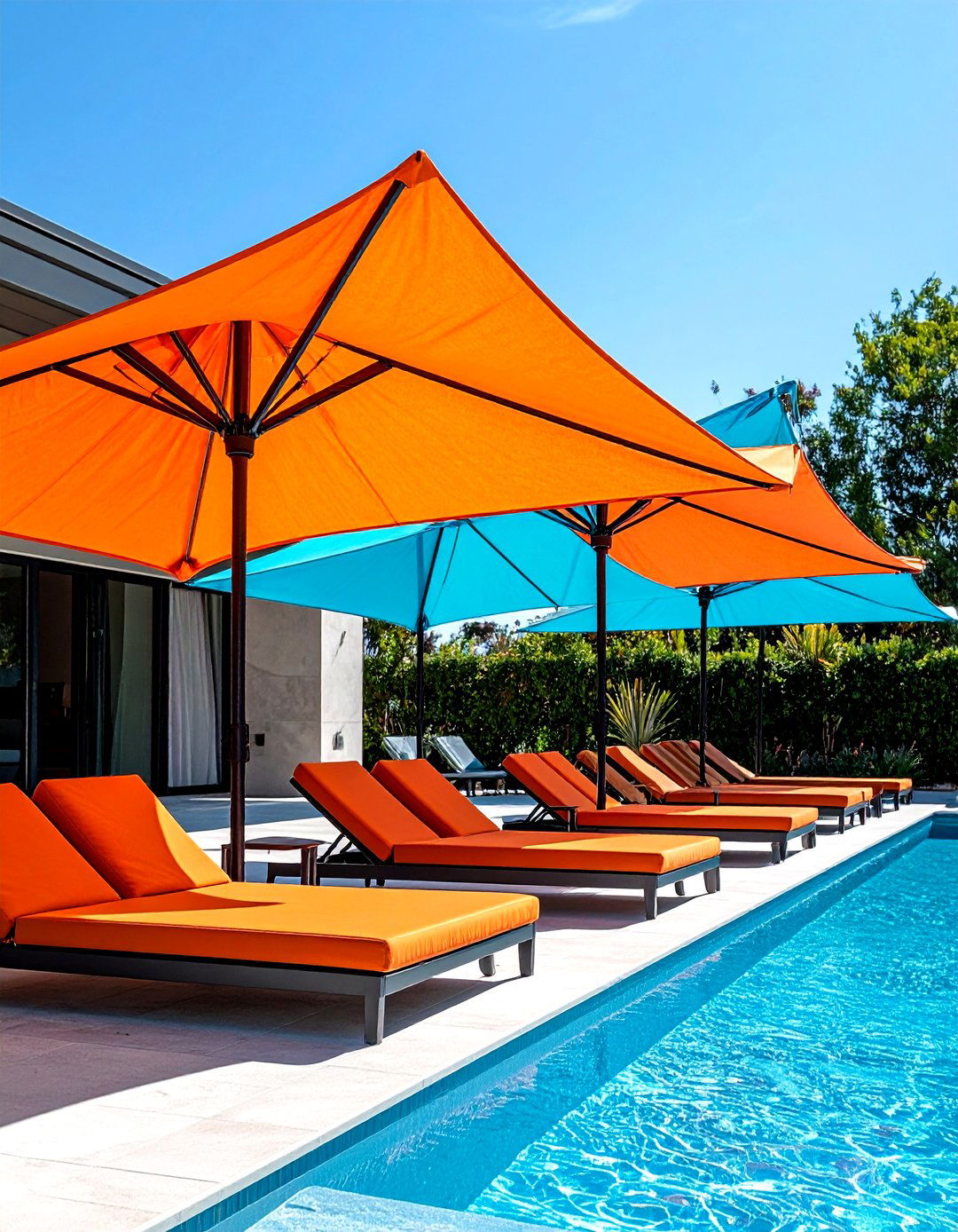 Triangular Pool Shade Sails - 20 Pool Shade Ideas