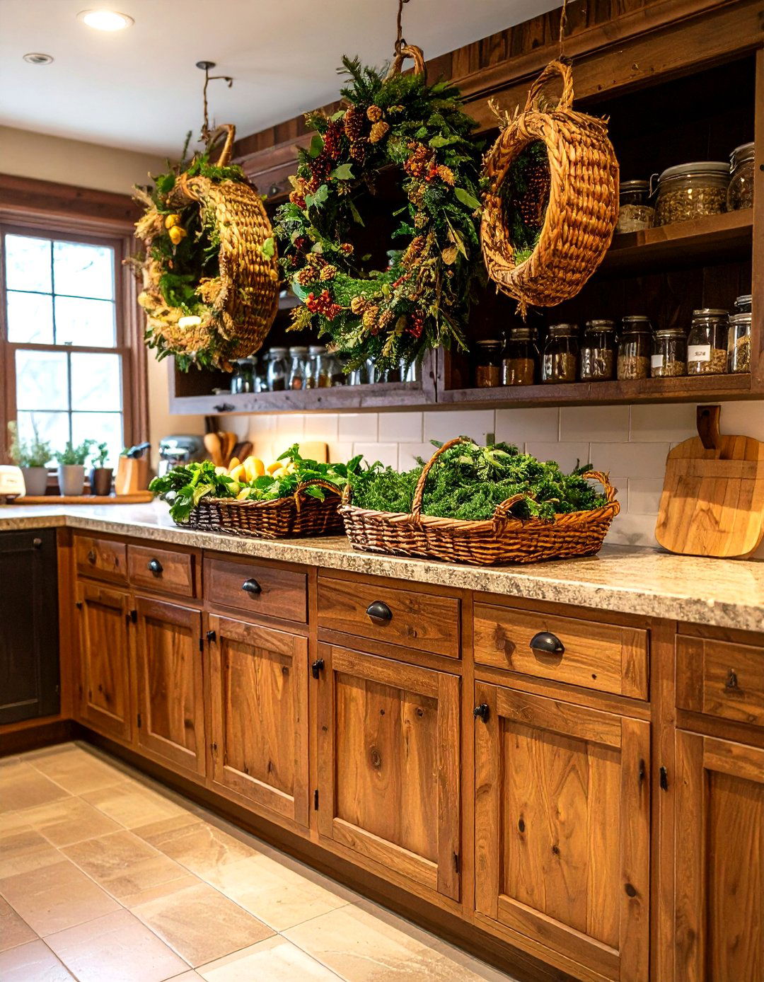 Trio of Tobacco Baskets for Texture - 20 Farmhouse Wall Decor Ideas
