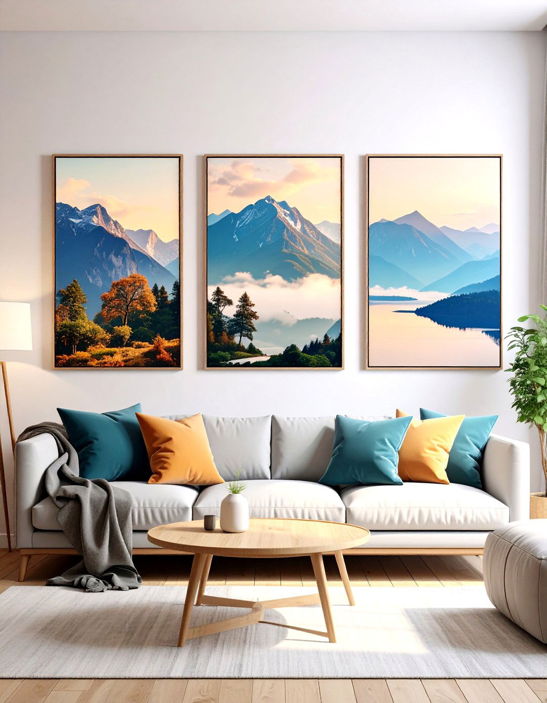 Triptych Photo Wall - 20 Photo Wall Ideas
