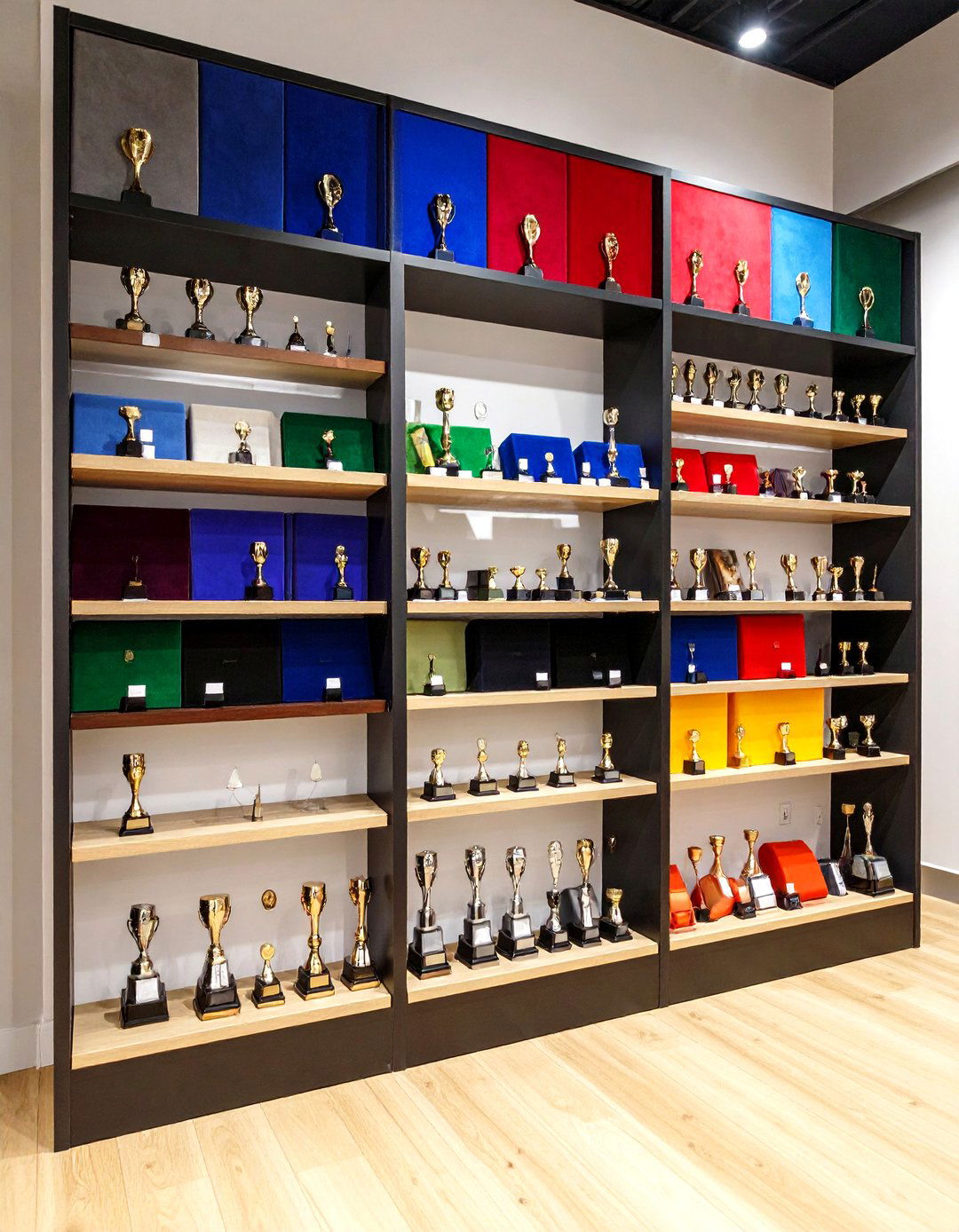 Trophy and Medal Display Shelving - 20 Soccer Themed Bedroom Ideas