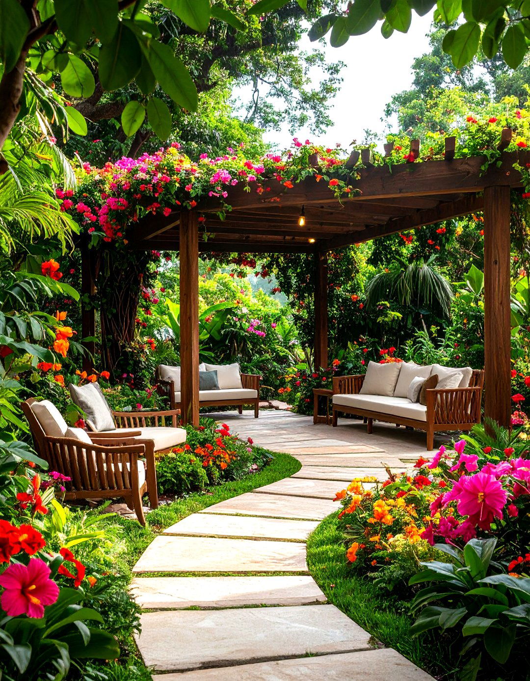 Tropical Backyard Flowering Paradise Garden - 20 Tropical Backyard Ideas