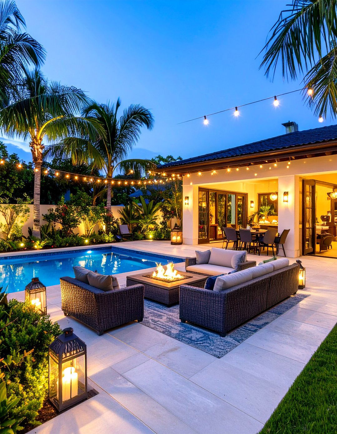 Tropical Backyard Night Lighting Spectacular - 20 Tropical Backyard Ideas