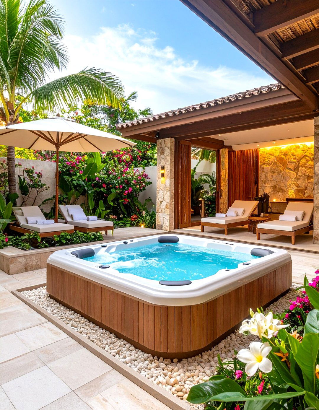 Tropical Backyard Resort Spa Environment - 20 Tropical Backyard Ideas
