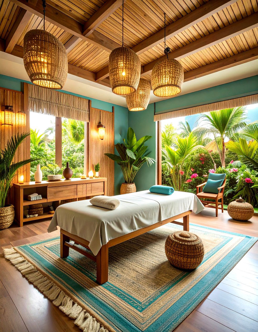 Tropical Escape Massage Room - 20 Massage Room Setup Ideas