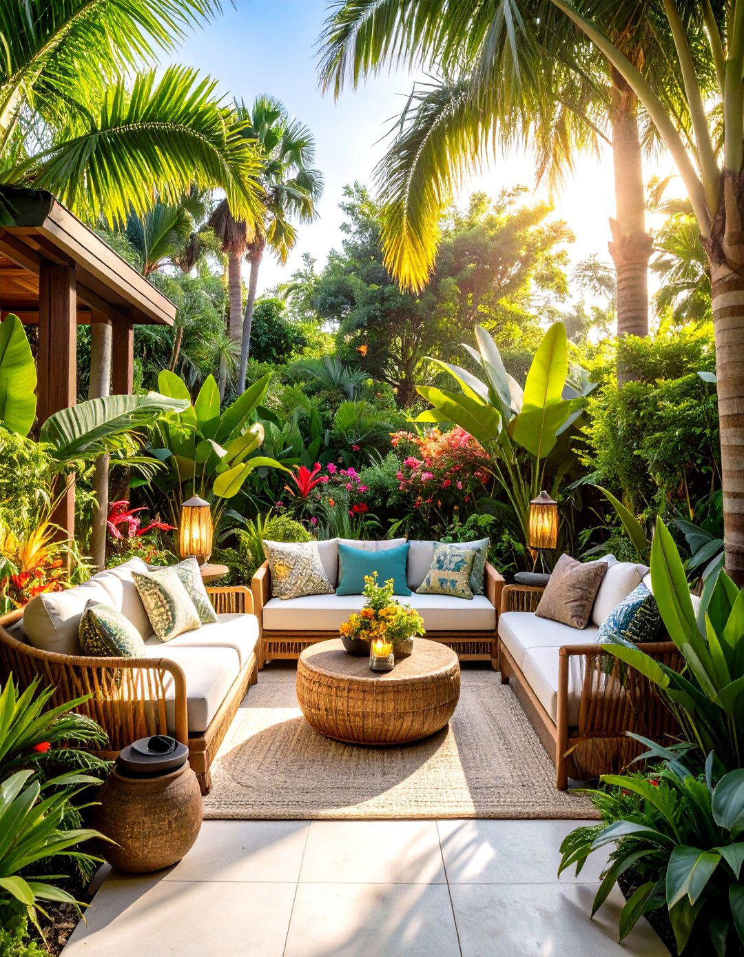 Tropical Escape Patio Garden - 20 Patio Garden Ideas