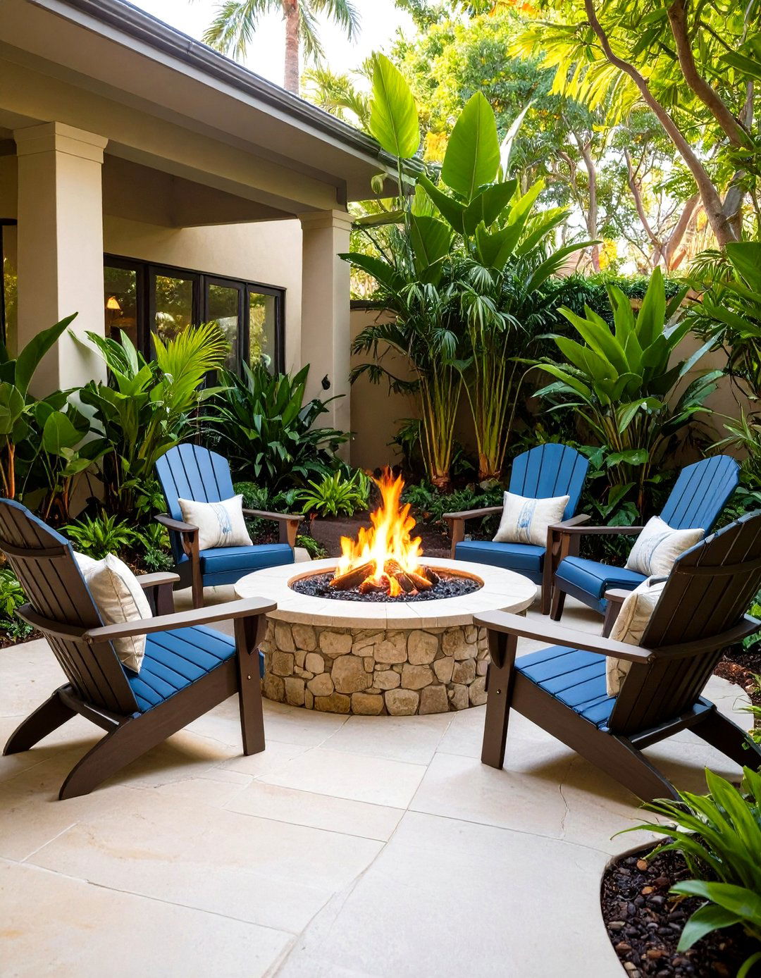 Tropical Fire Pit - 20 Tropical Landscape Ideas