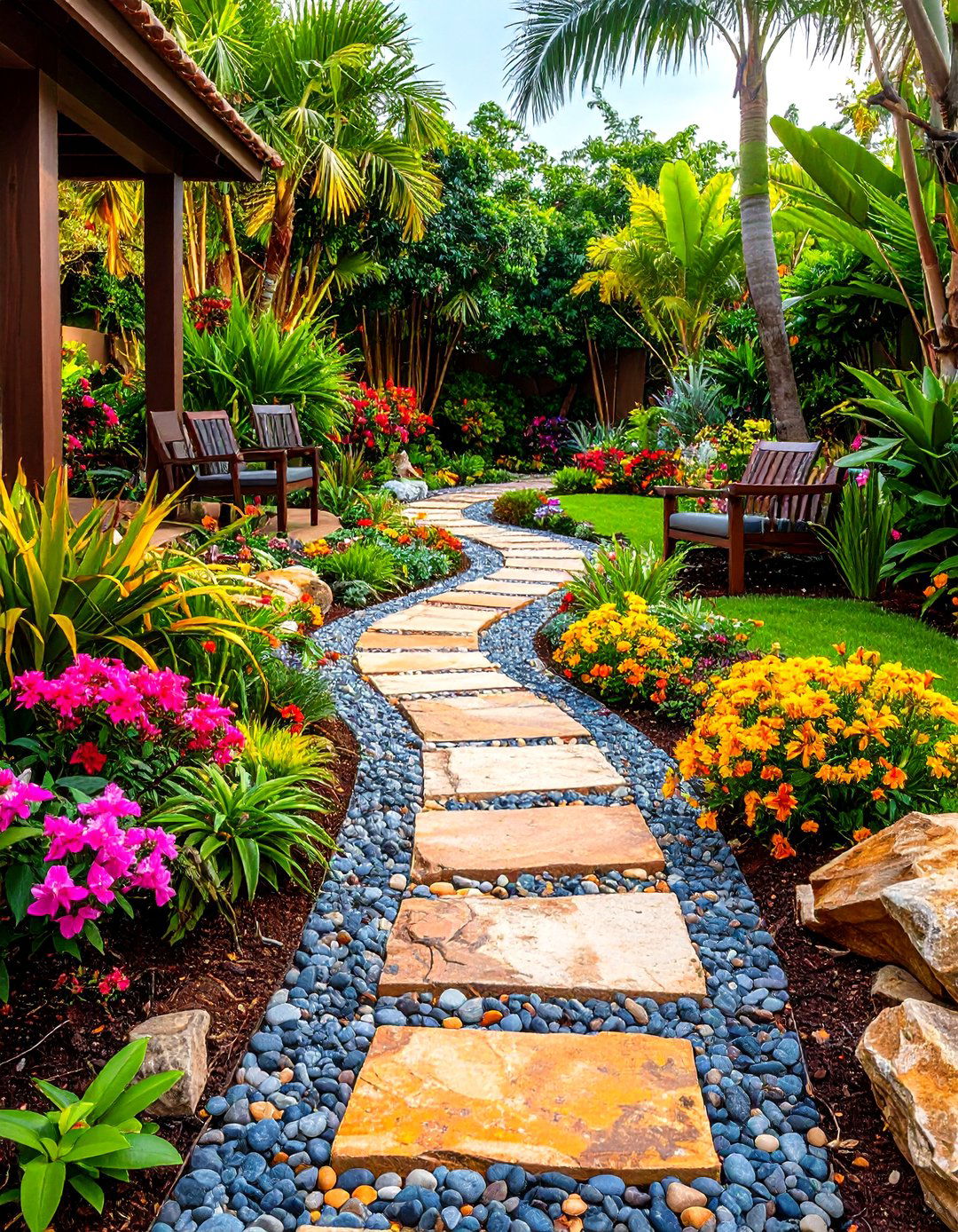 Tropical Garden Pathway Adventure Journey - 20 Tropical Garden Ideas