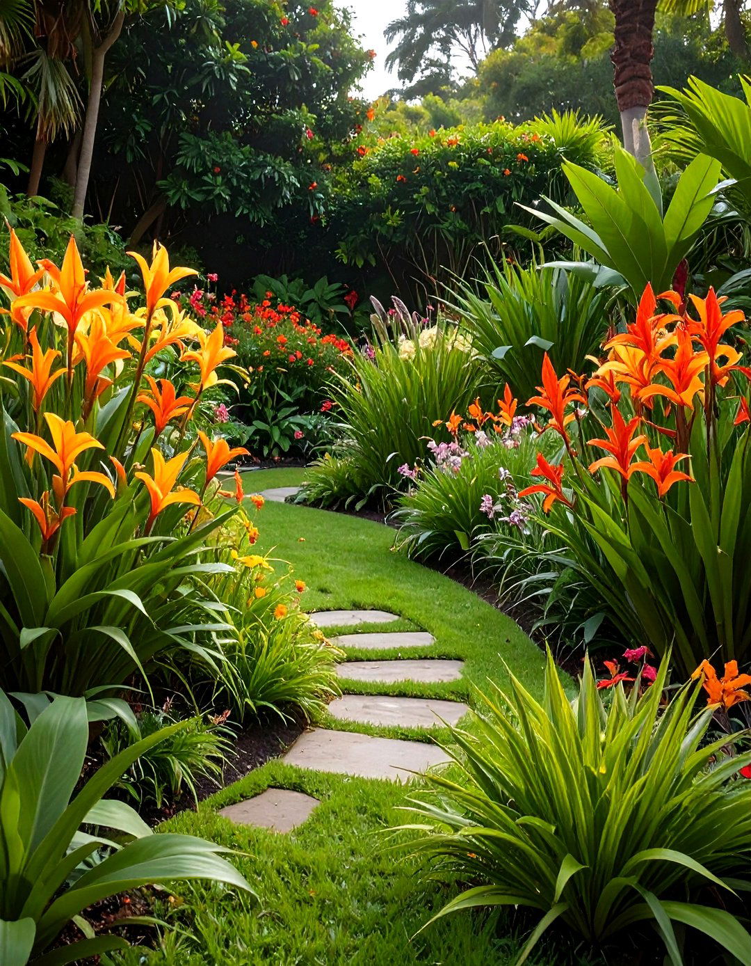 Tropical Inspired Perennial Flower Bed - 20 Perennial Flower Bed Ideas