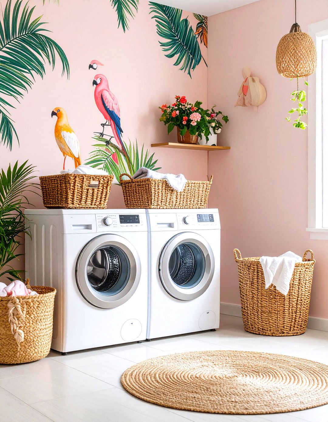 Tropical Laundry Room Wallpaper Escape - 20 Laundry Room Wallpaper Ideas