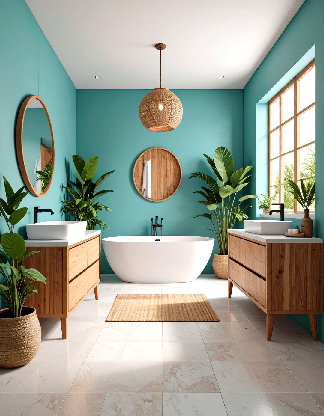 Tropical Mid Century Modern Bathroom - 20 Mid-century Modern Bathroom Ideas