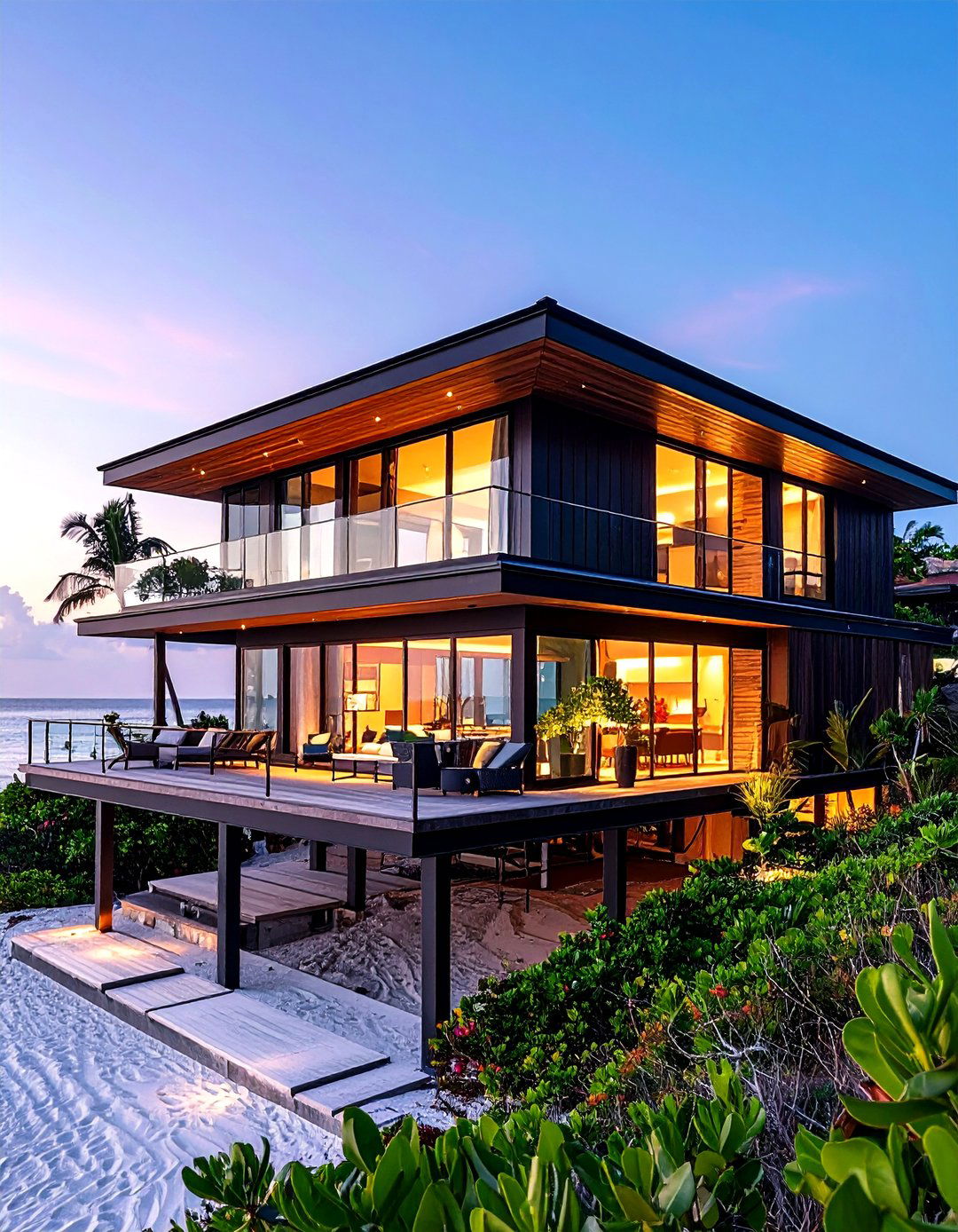 Tropical Modern Beach House with Black Roof - 20 houses with black roofs