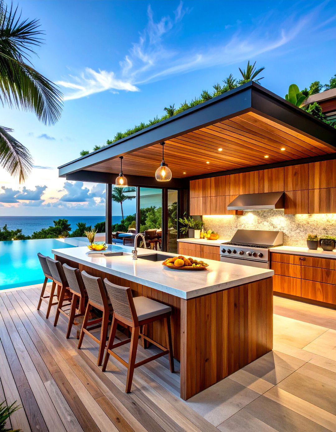 Tropical Modern Luxury Outdoor Kitchen Resort - 20 Luxury Outdoor Kitchen Ideas