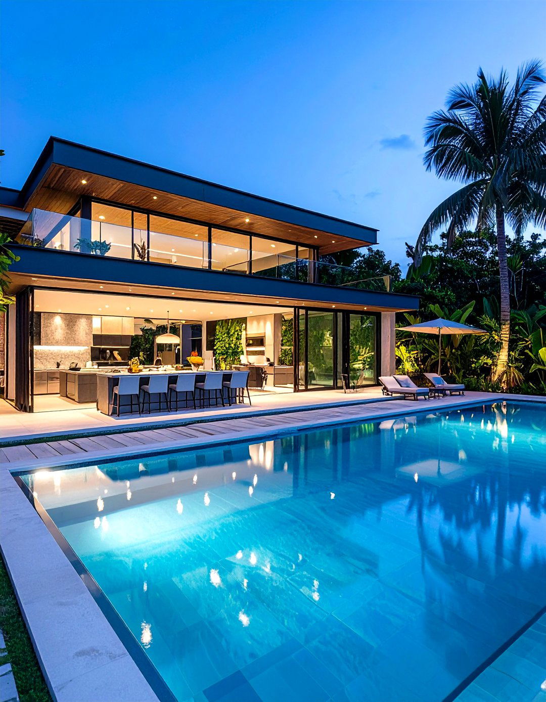 Tropical Modern Pool House With Outdoor Kitchen - 20 Pool House With Outdoor Kitchen Ideas