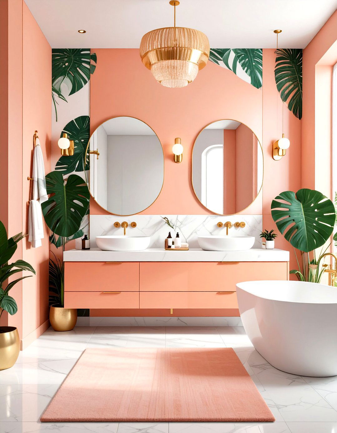 Tropical Palm Leaf Powder Room Wallpaper - 20 Powder Room Wallpaper Ideas