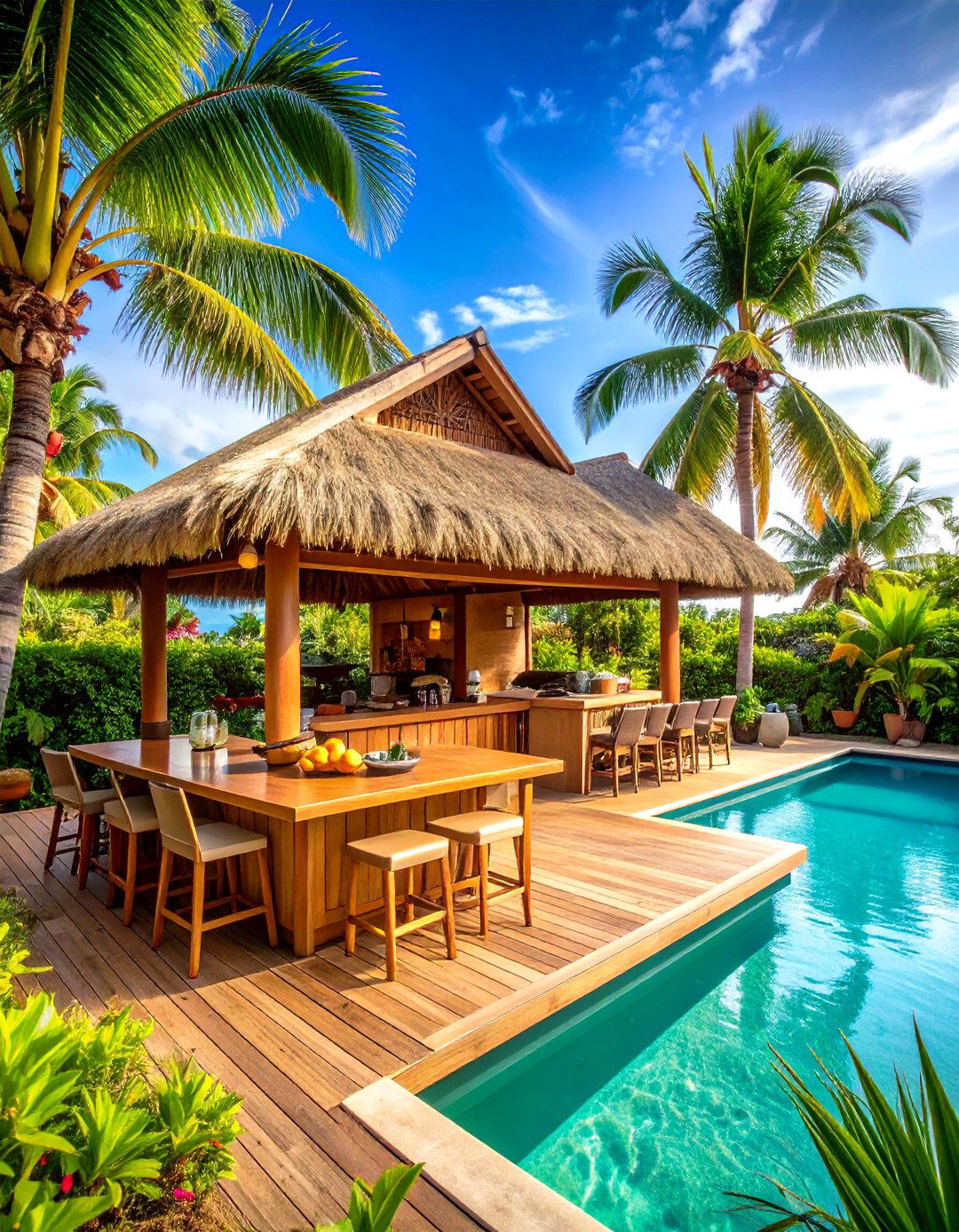 Tropical Paradise Pool House With Outdoor Kitchen - 20 Pool House With Outdoor Kitchen Ideas
