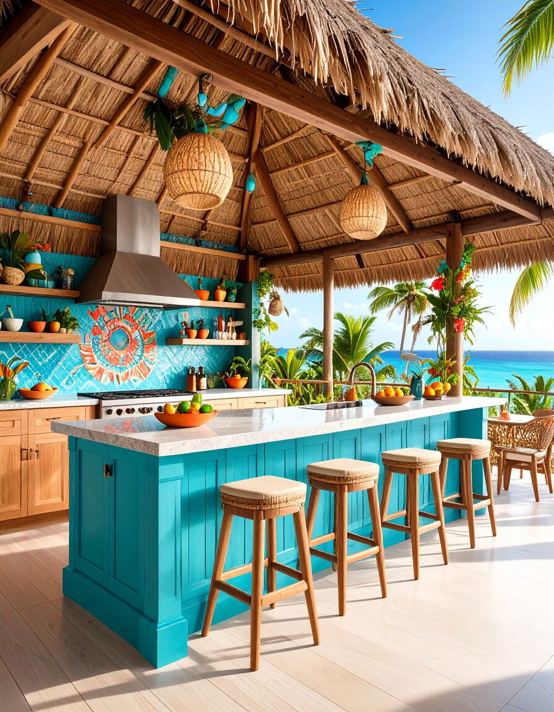 Tropical Paradise Rooftop Kitchen - 20 Rooftop Kitchen Ideas