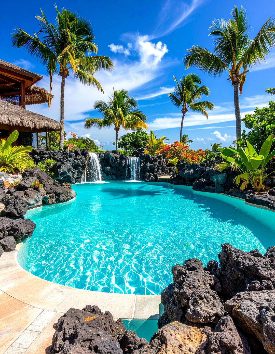 Tropical Pool Oasis - 20 Tropical Landscape Ideas