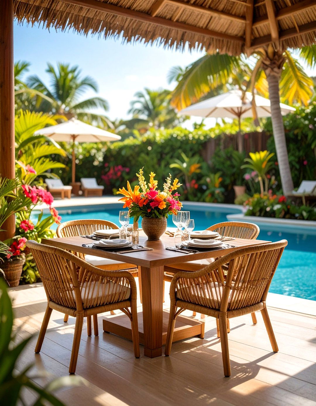 Tropical Resort Outdoor Dining Area - 20 Outdoor Dining Area Ideas