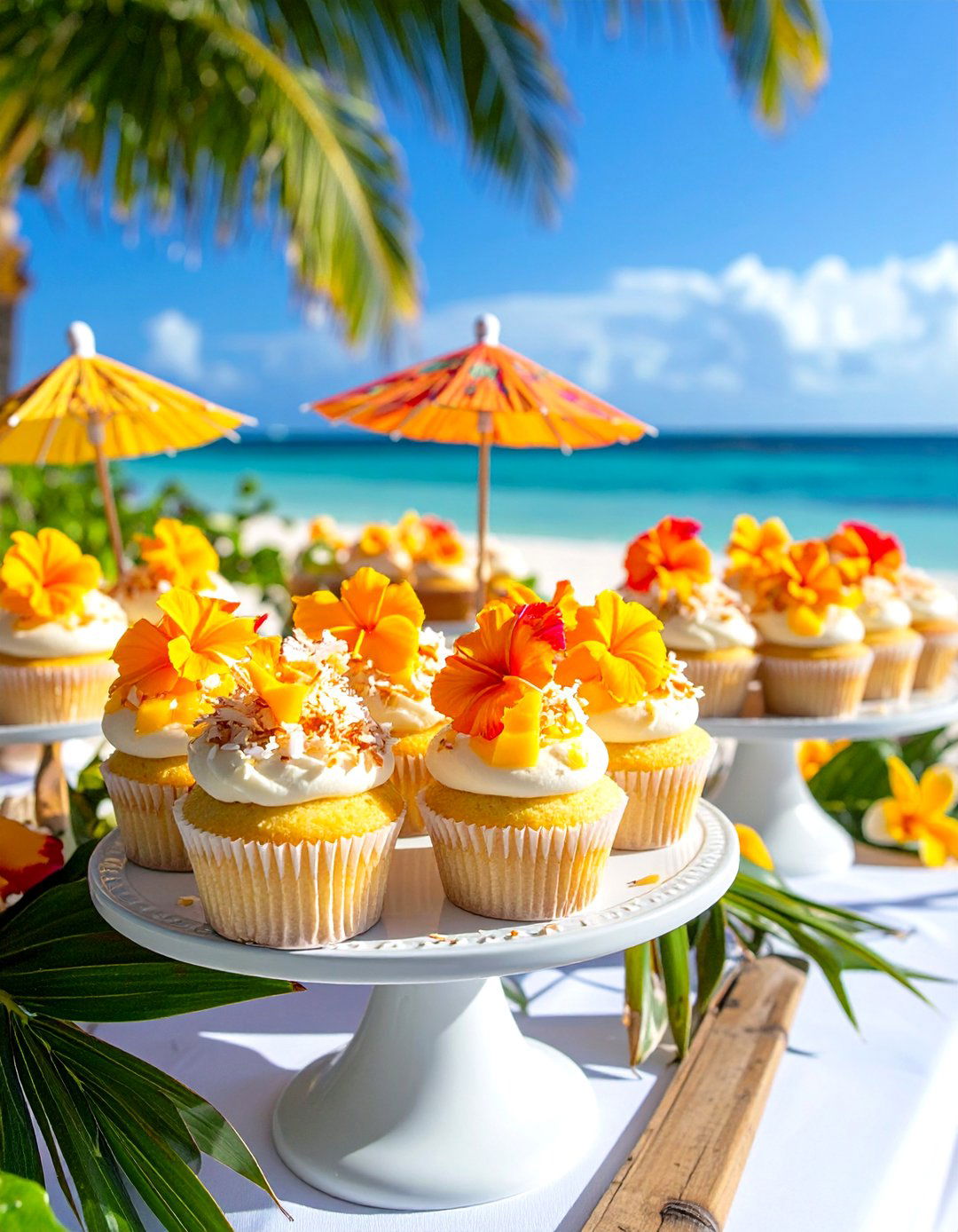 Tropical Wedding Cupcakes with Coconut and Mango - 20 Wedding Cupcake Ideas