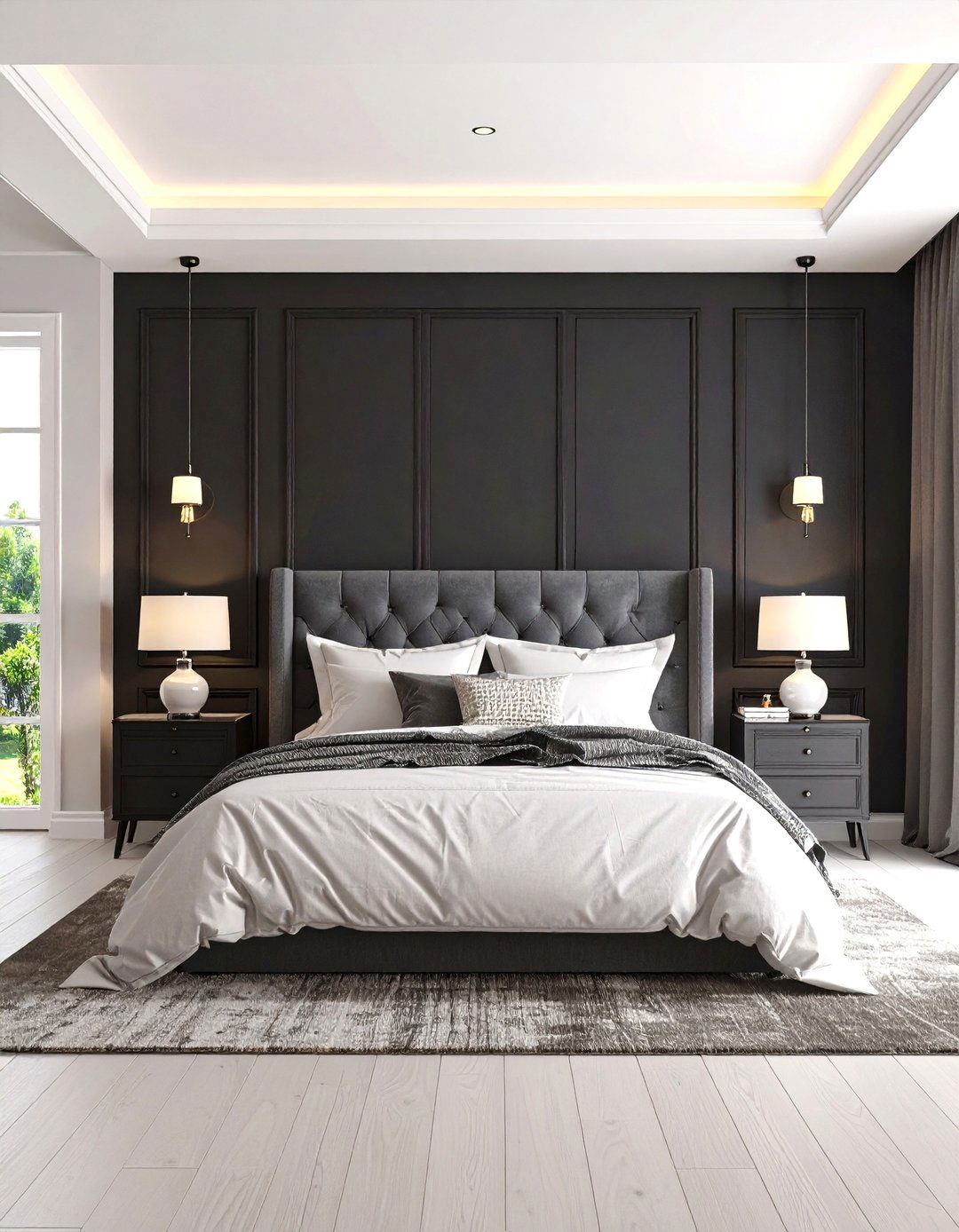 True Black Paint Power - 20 Black Accent Wall Bedroom Ideas
