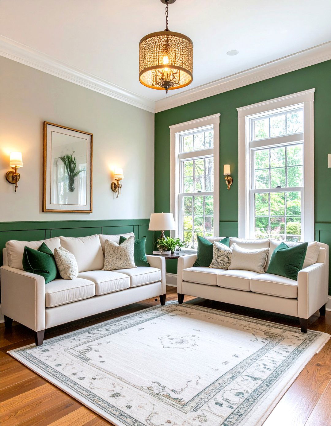 Try Half Height Forest Green Wainscoting - 20 Forest Green Living Room Ideas